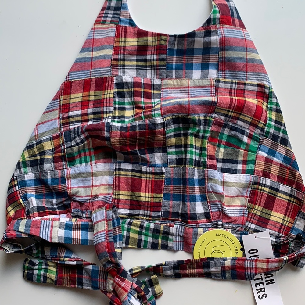 Urban outfitters patchwork crop halter top L